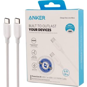 کابل تبدیل فست شارژ Anker PowerLine III A8856H21 Type-C to Type-C PD 100W 1.8m...